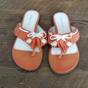 Orange Fringe Sandals